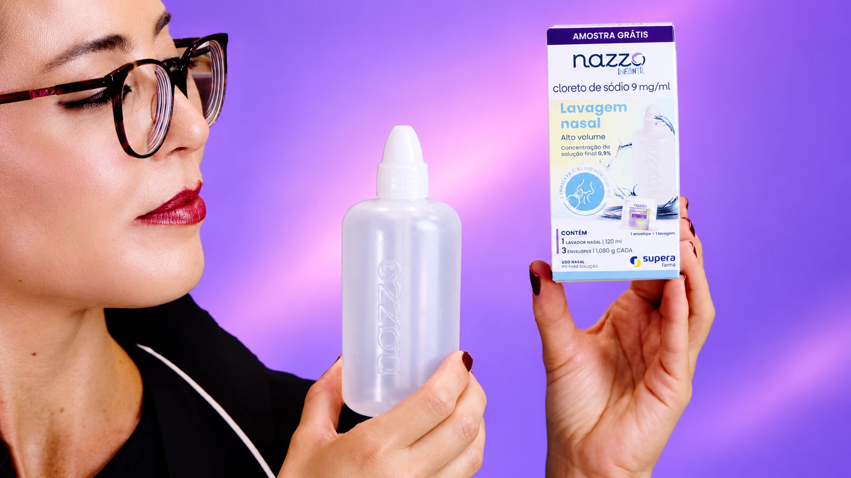 Dra. Larissa Vilela apresenta a garrafinha Nazzo para lavagem nasal de alto volume