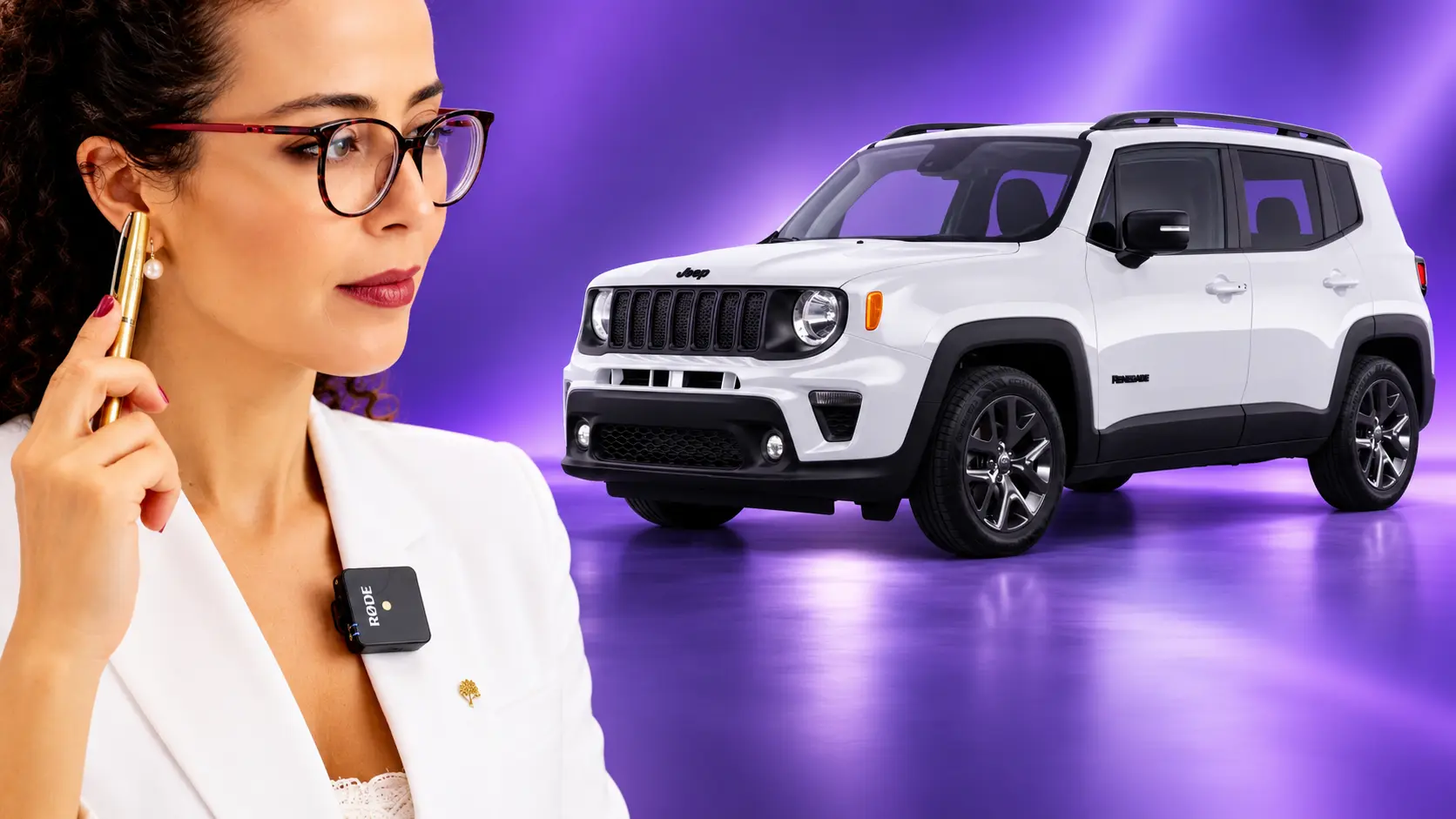 Mulher ao lado de carro branco em arte sobre isenção de IPI para deficiência auditiva